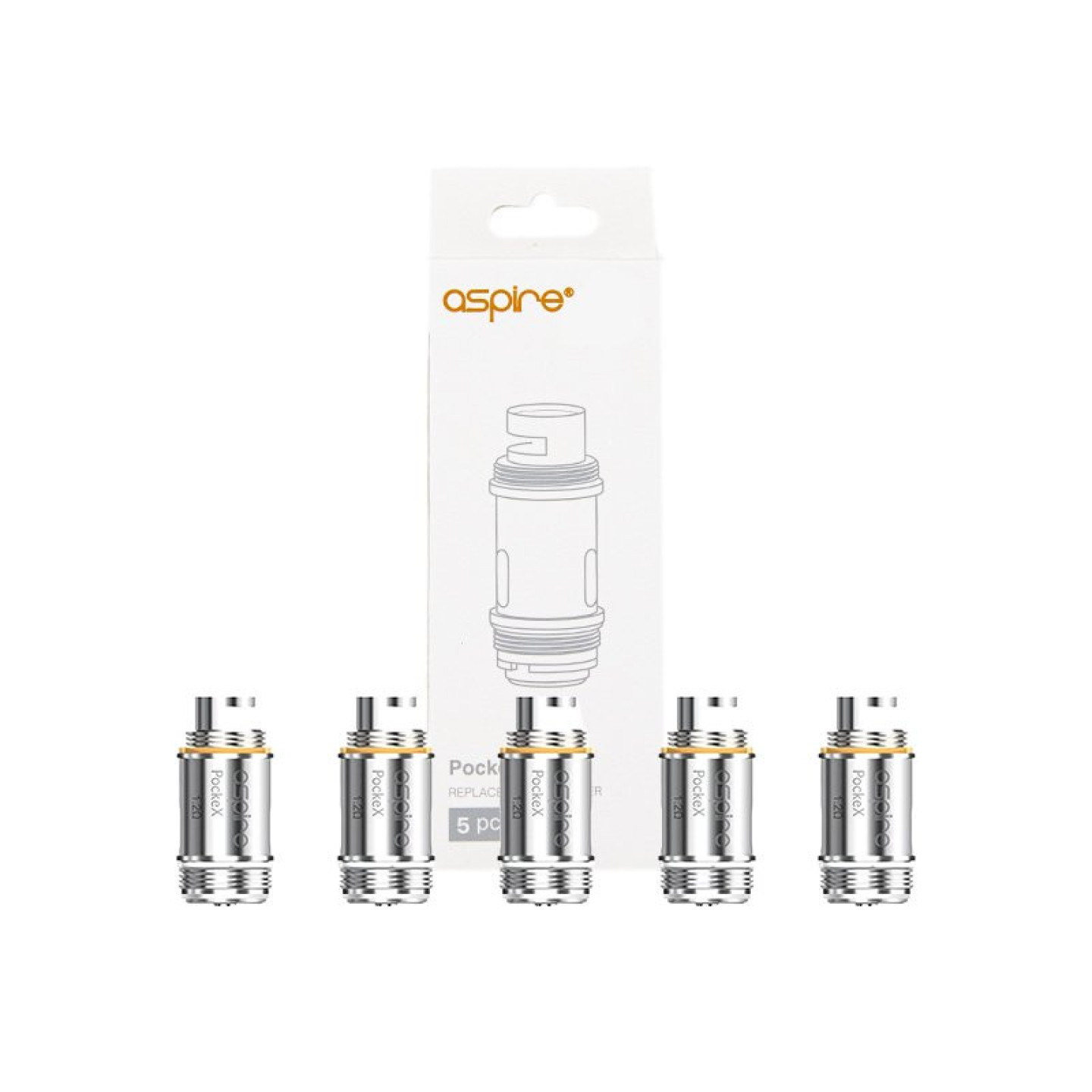 Boîte de 5 résistances PockeX Aspire 1.2 ohm