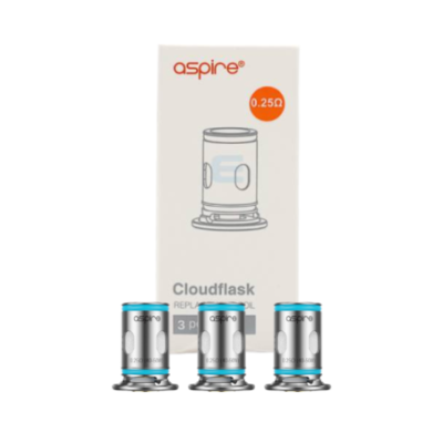 Boîte de 3 résistances Cloudflask Aspire 0.25 ohm avec les têtes