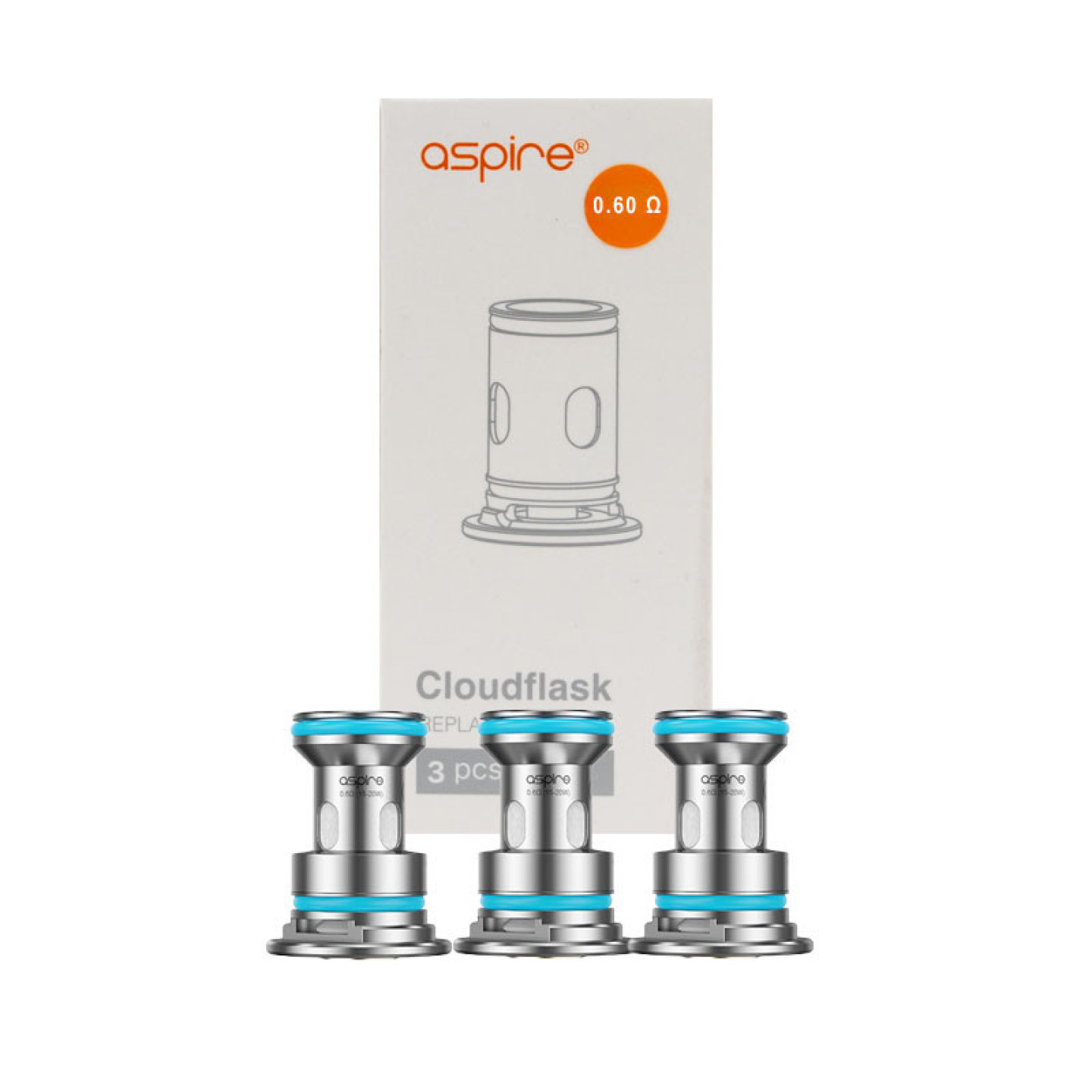 Boîte de 3 résistances Cloudflask Aspire 0.6 ohm
