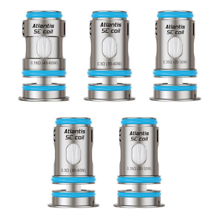 Résistances Atlantis SE Aspire 0.18, 0.3 et 0.35 ohm, valeurs gravées
