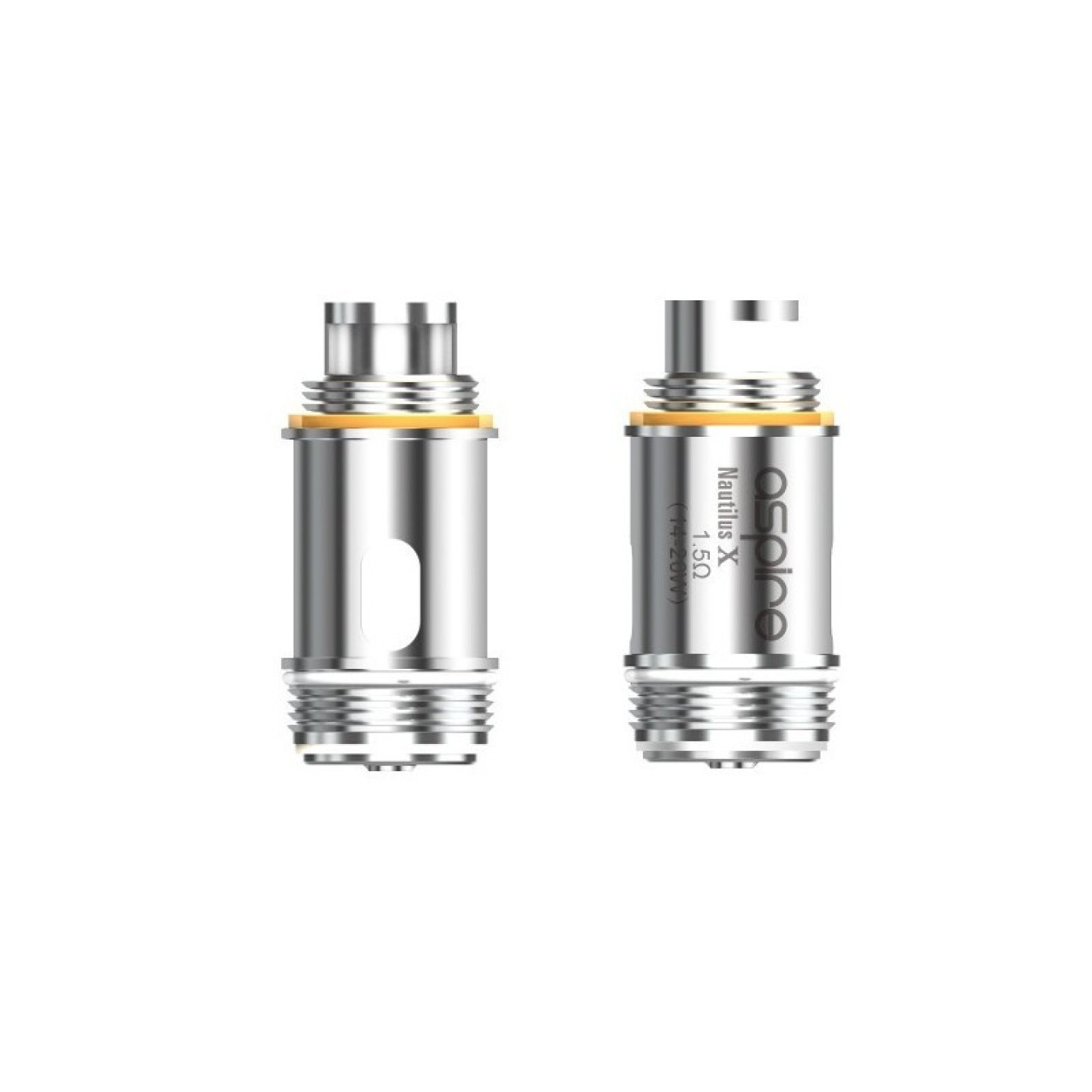 Résistance Nautilus X Aspire en gros plan, joint orange et gravure du modèle