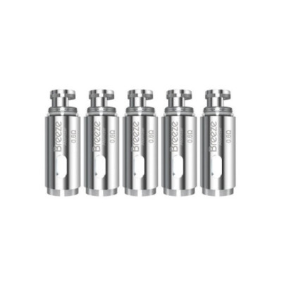 Cinq résistances U-Tech Breeze Aspire 0.6 ohm, vue de face