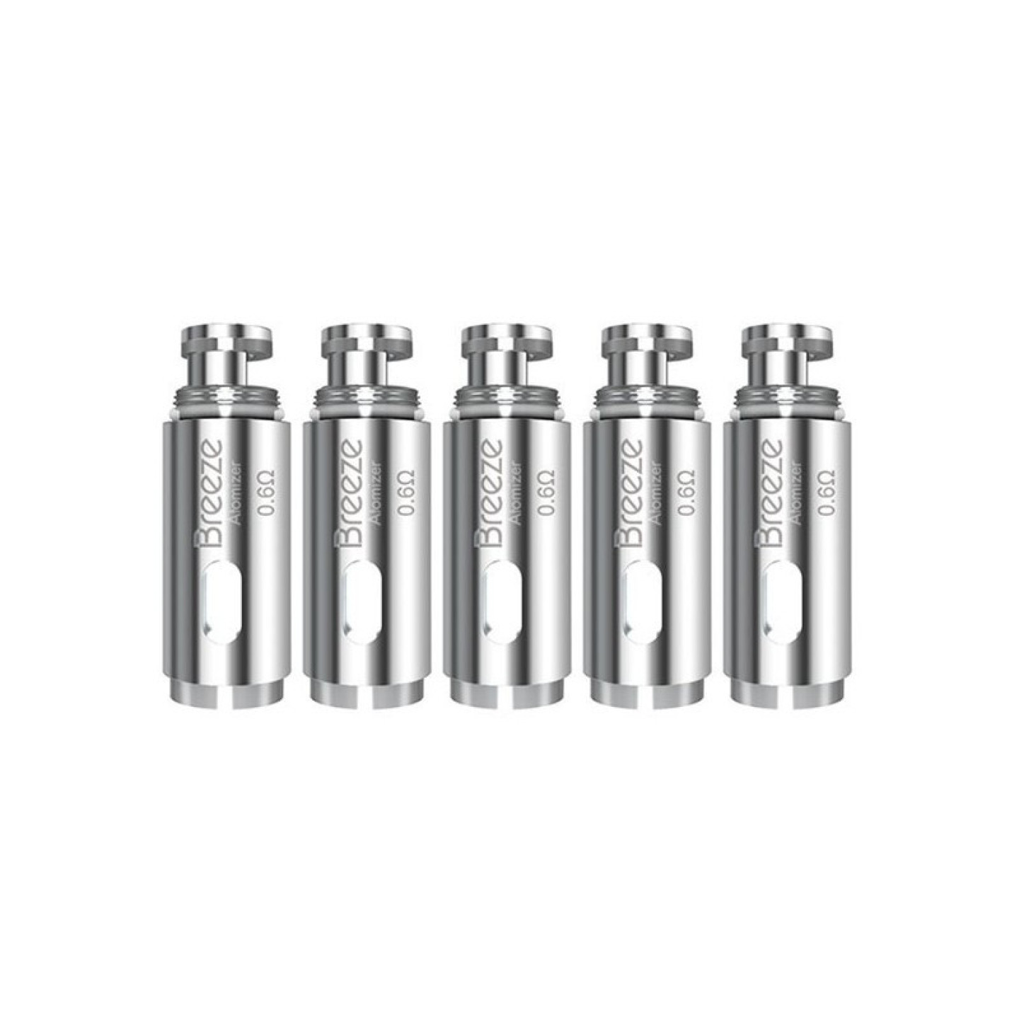 Cinq résistances U-Tech Breeze Aspire 0.6 ohm, vue de face