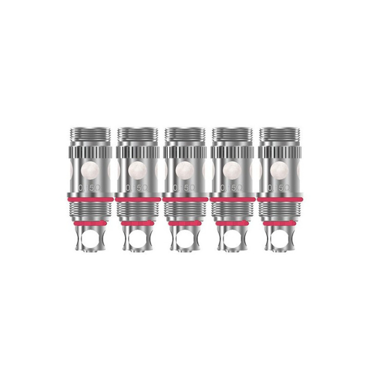 Cinq résistances Triton Ni200 Aspire 0.15 ohm à joints rouges