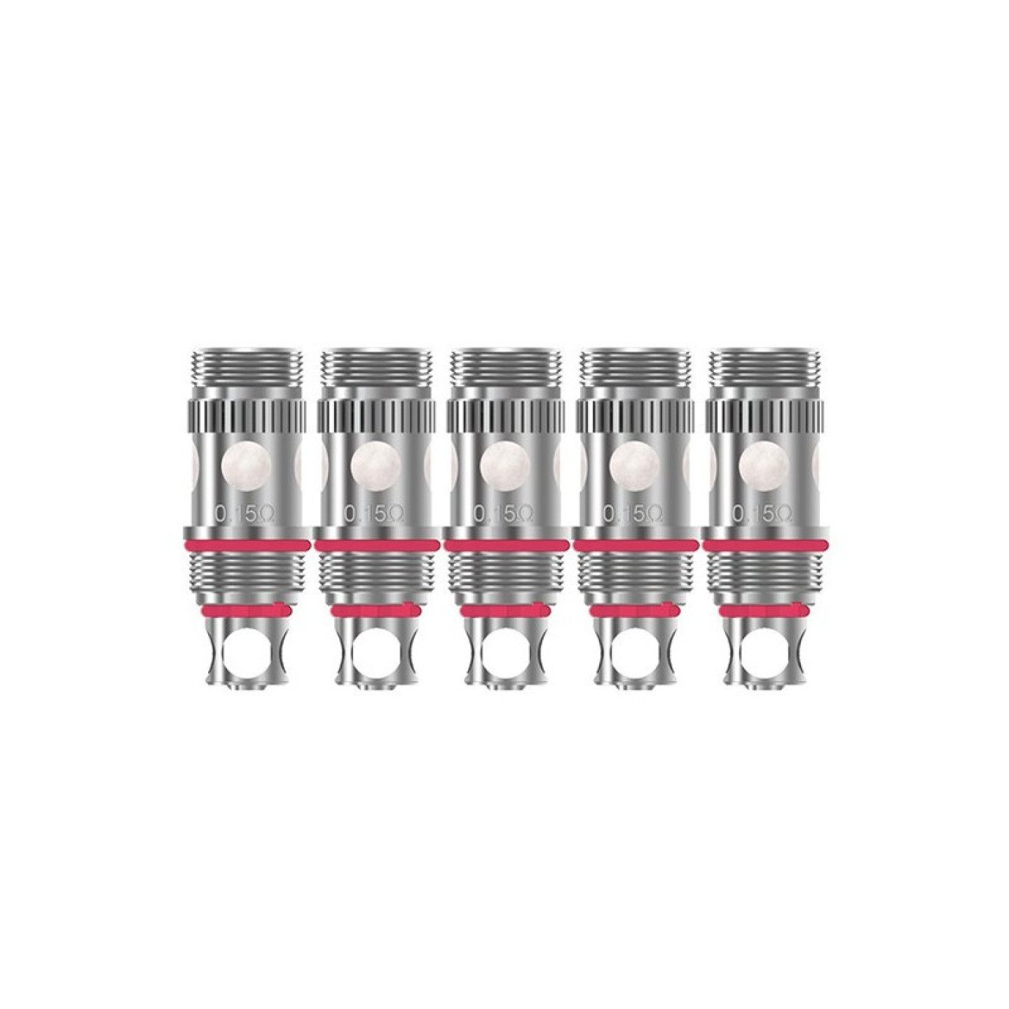 Cinq résistances Triton Ni200 Aspire 0.15 ohm à joints rouges