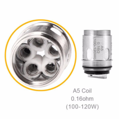 Résistance Athos A5 Aspire 0.16 ohm et vue intérieure de ses cinq éléments chauffants