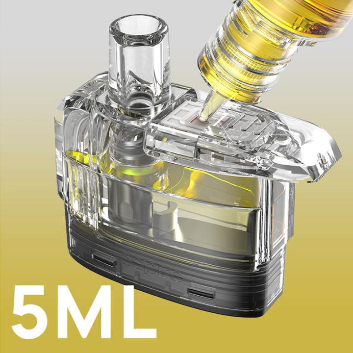 Remplissage par le haut d'une cartouche Fanssy Aspire de 5 ml, clapet ouvert