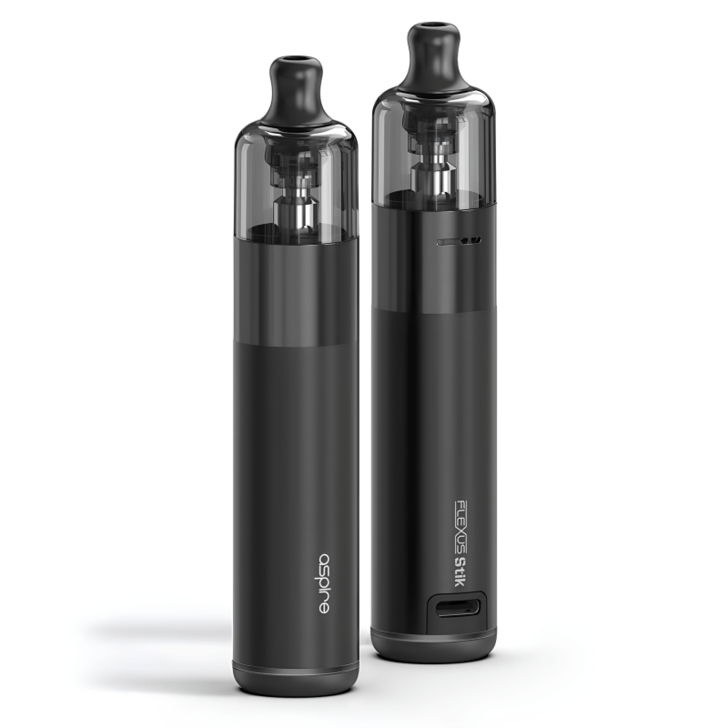 Kit Pod Flexus Stik Aspire coloris Black, vue de face et de dos