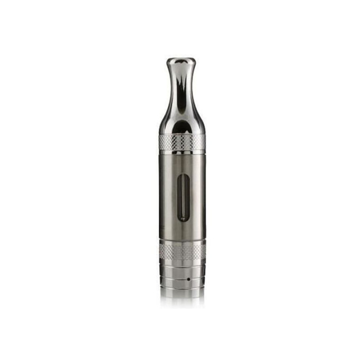 Clearomiseur ET-S BVC Aspire en acier, vu de face avec la fenêtre sur le réservoir