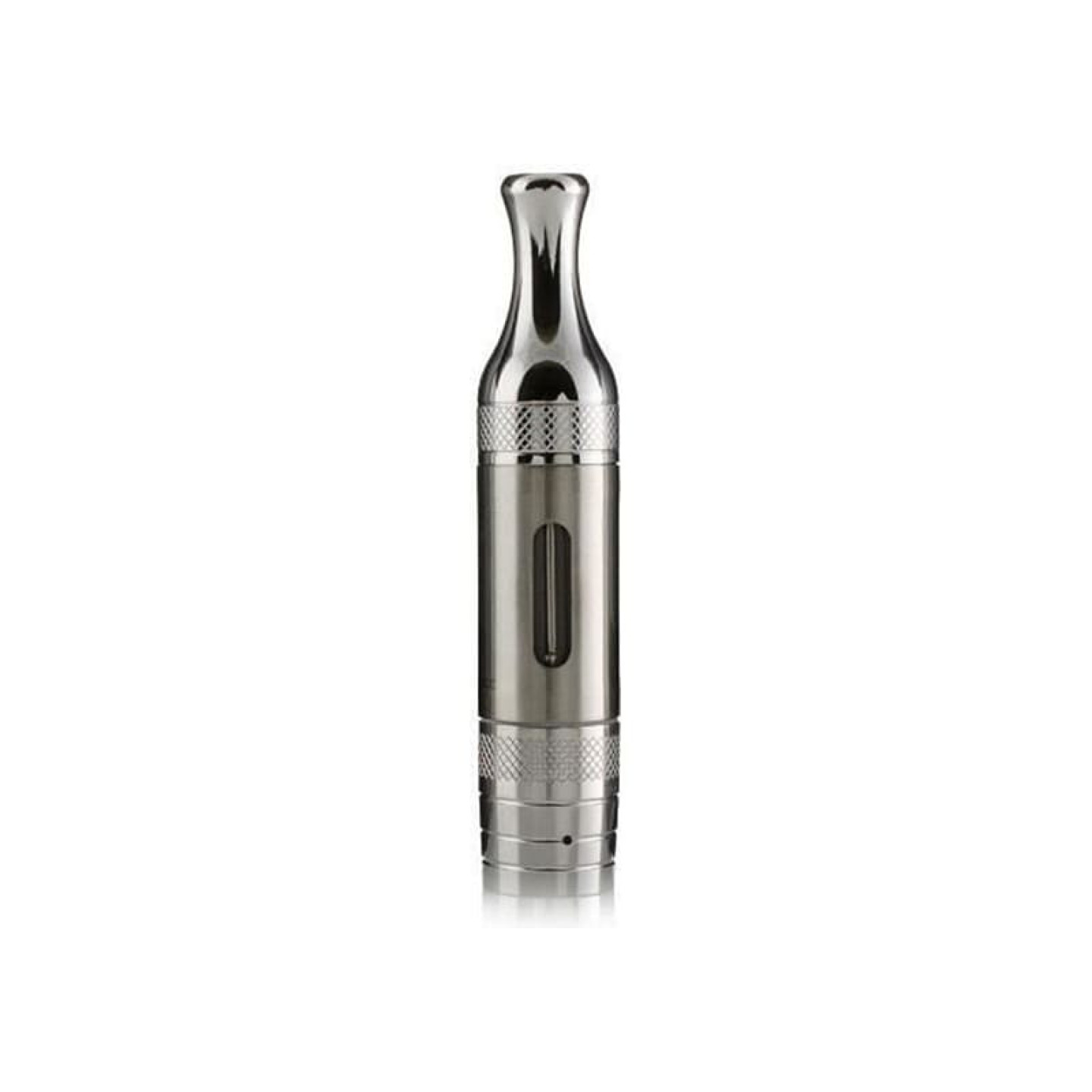 Clearomiseur ET-S BVC Aspire en acier, vu de face avec la fenêtre sur le réservoir