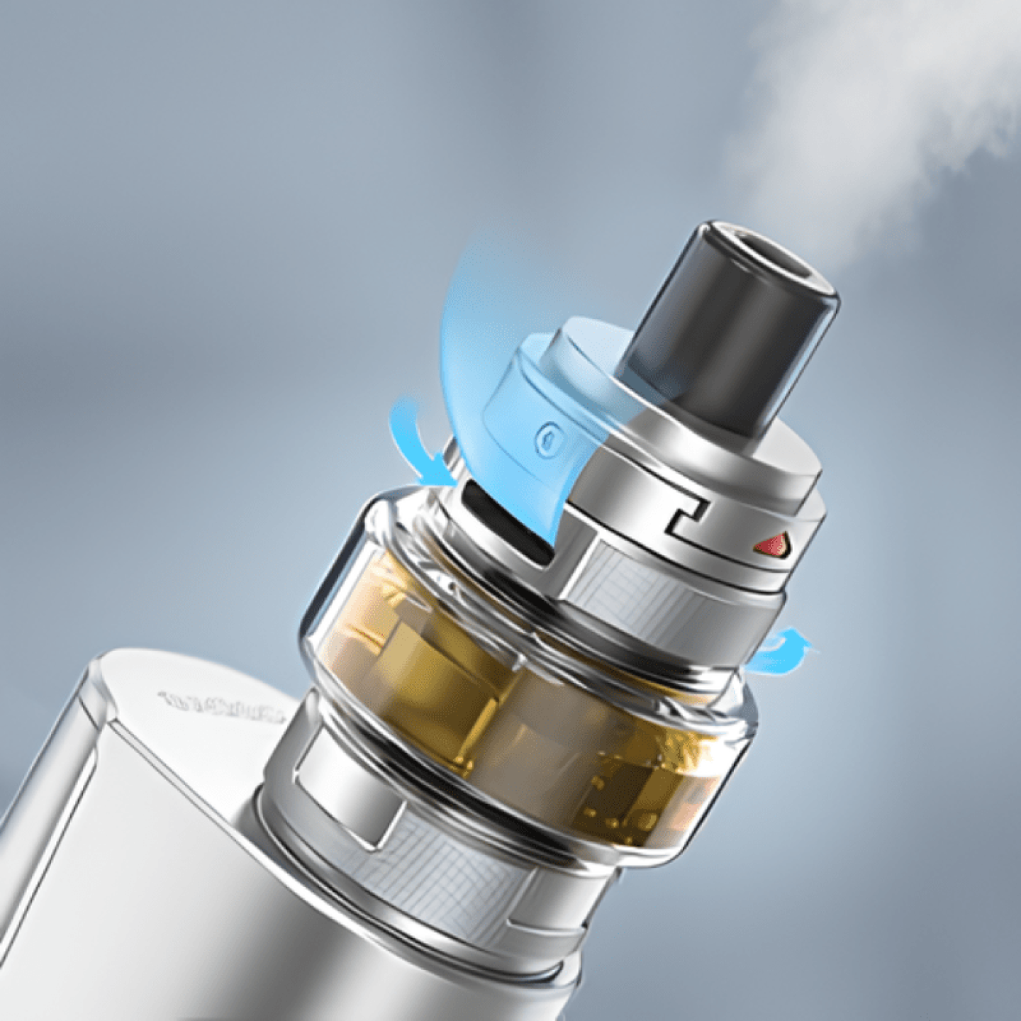 Bague d'airflow en haut du clearomiseur AF Tank monté sur la box Boxxer