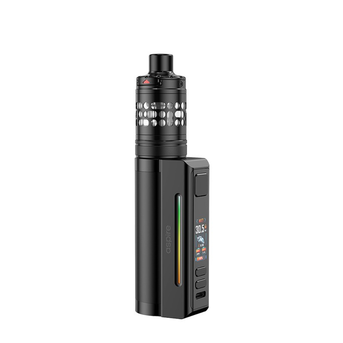 Kit Zelos M80 Aspire coloris Full Black avec clearomiseur Nautilus 3SR, vue de face