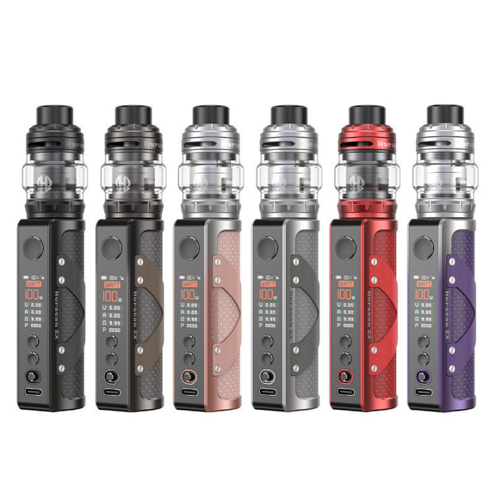 Les six coloris du kit Huracan EX Aspire alignés, vue de face