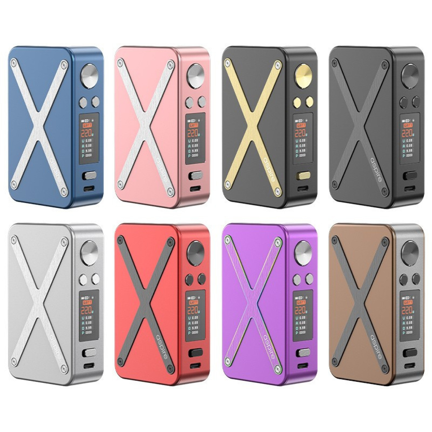 Les huit coloris de la box Revolto Aspire
