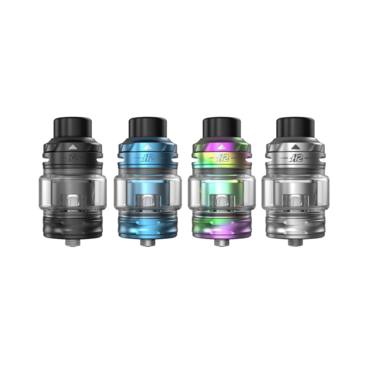 Le H2 Aspire en Black, Blue, Rainbow et Silver alignés