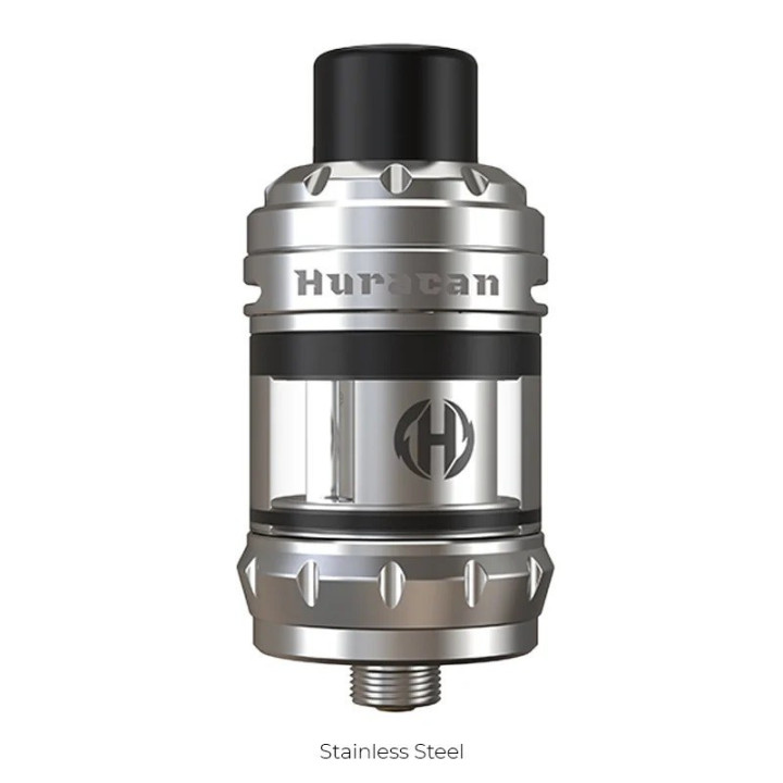 Clearomiseur Huracan Mini Aspire coloris Stainless Steel, vue de face