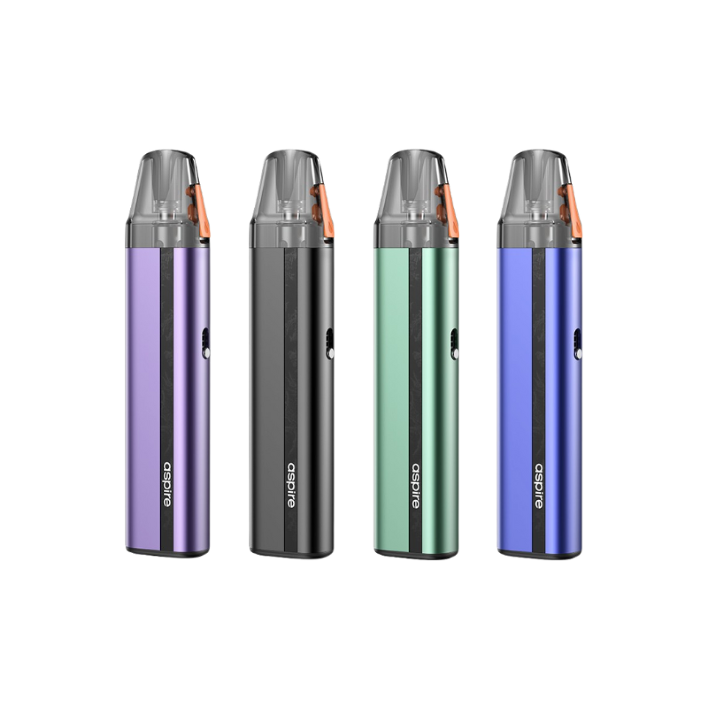 Les quatre coloris du kit pod Flexus SE Aspire côte à côte