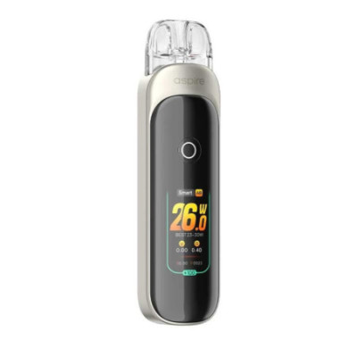 Kit Pod Pixo Aspire coloris Beige, vue de face avec écran allumé