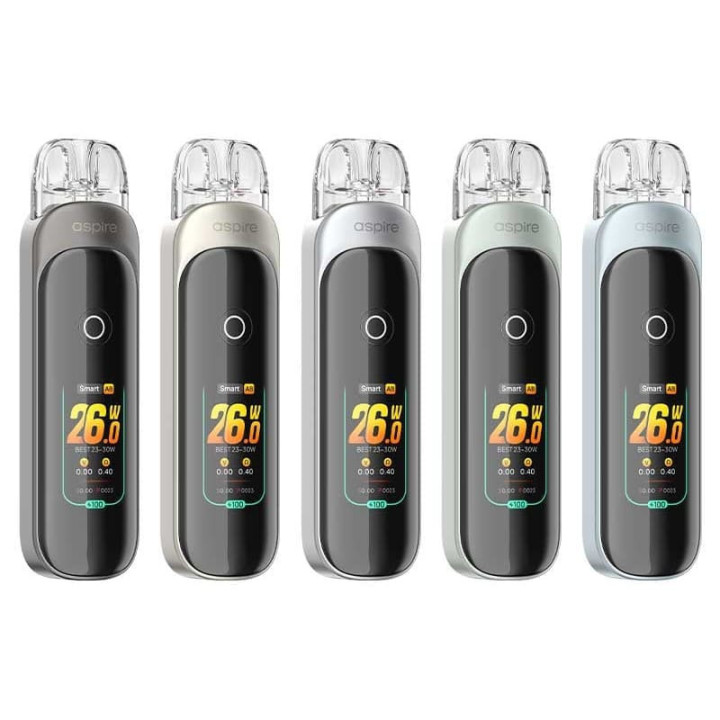 Gamme de coloris du kit pod Pixo Aspire alignée de face