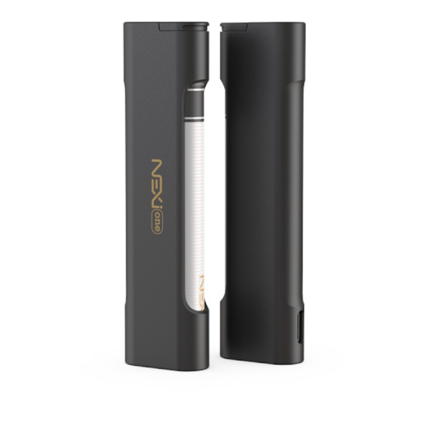 Kit Pod Nexi One Aspire coloris Black, étui vu de face et de dos