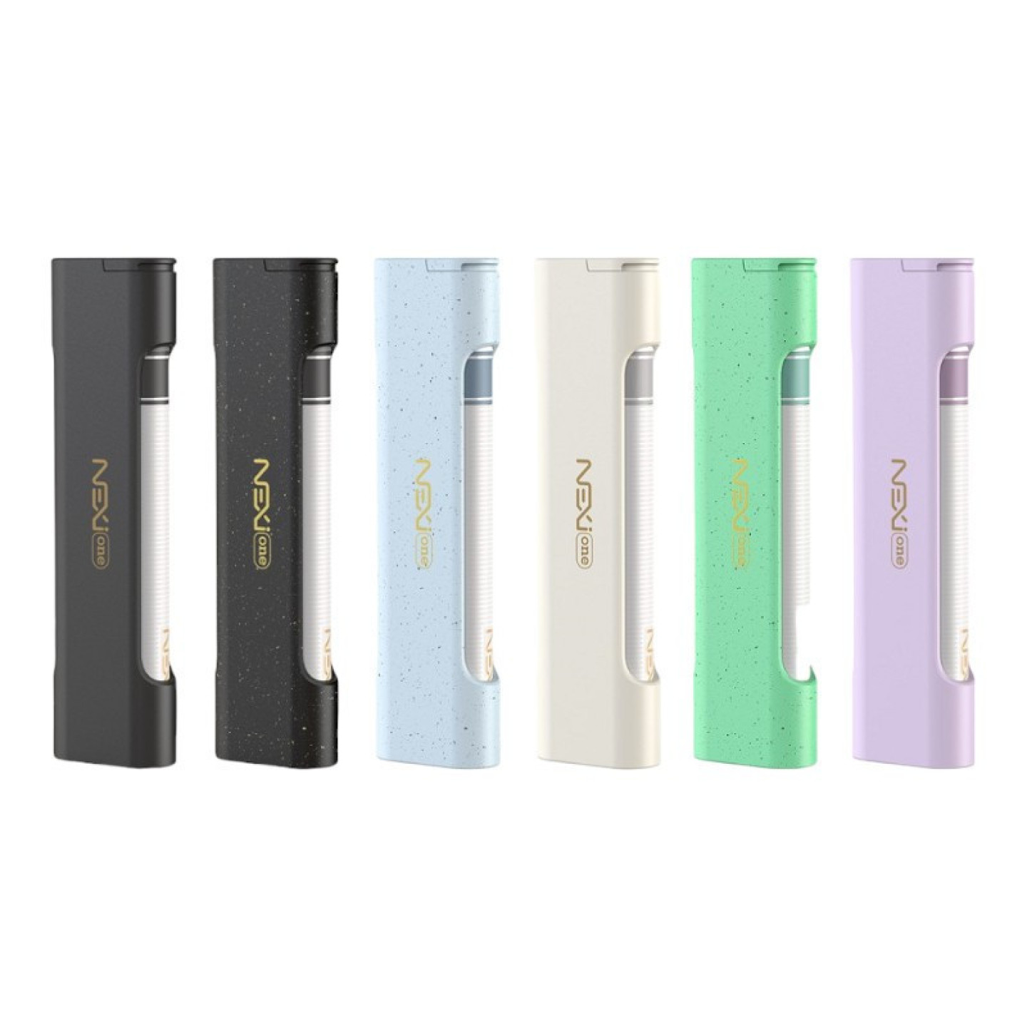 Six coloris de l'étui Nexi One Aspire alignés