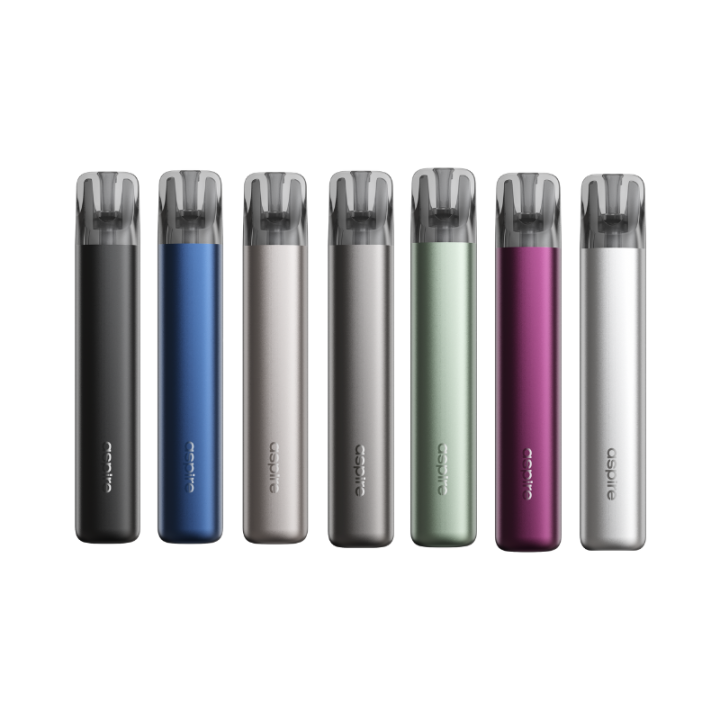 Sept coloris du stylo Nexi Pro Aspire alignés