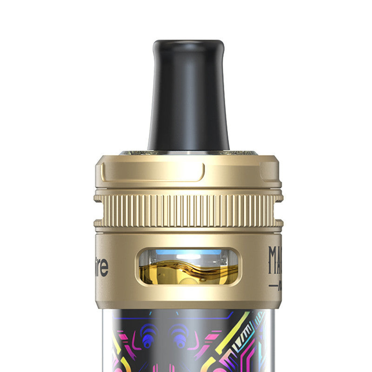 Haut du Magnum Nano : bague d'airflow et fenêtre de niveau d'e-liquide