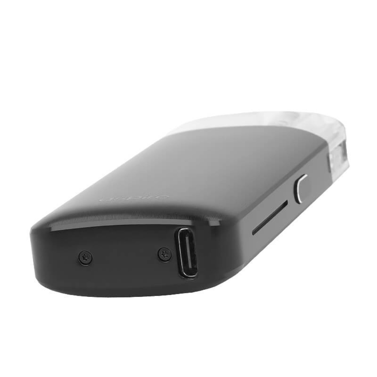 Dessous du pod Fanssy Aspire avec la prise de recharge USB-C