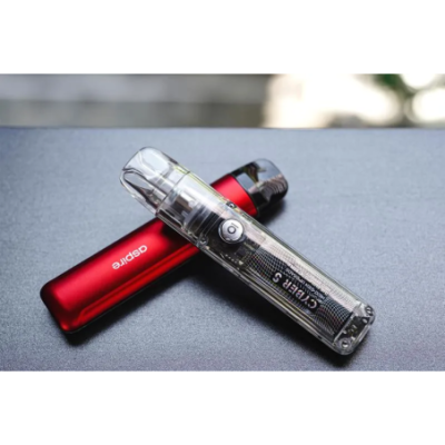 Kit Pod Cyber S Aspire coloris Red, dos coloré et face transparente