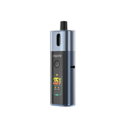 Kit Pod Fluffi Pro Aspire coloris Navy Blue, vue de face avec écran allumé