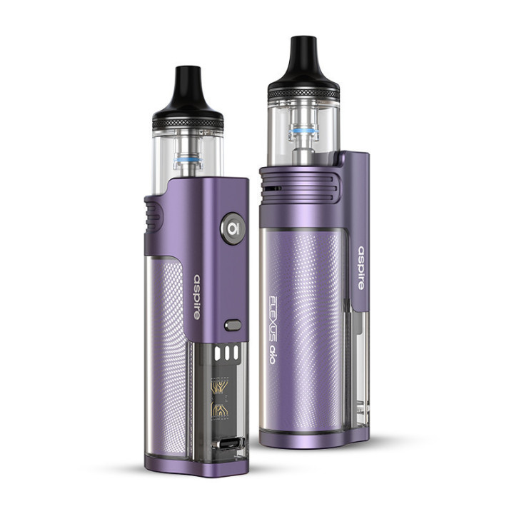 Kit Pod Flexus AIO Aspire coloris Purple, vues de face et de dos avec cartouche