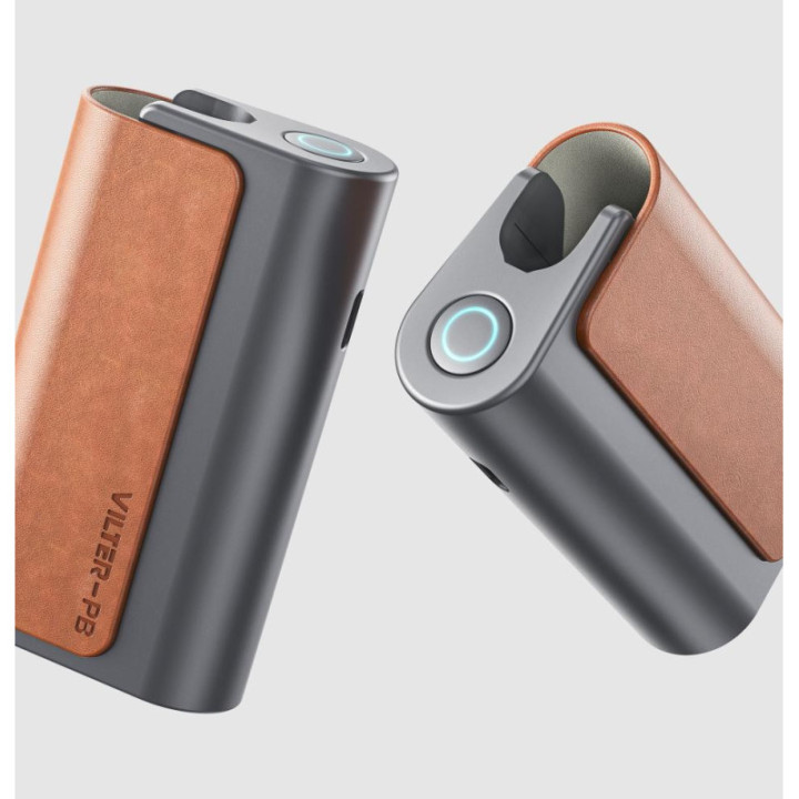 Vilter PB Aspire Brown vue de dos et de dessus, logement du pod et bouton