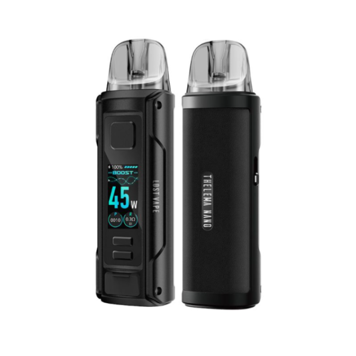 Kit Pod Thelema Nano Lost Vape coloris Midnight Black