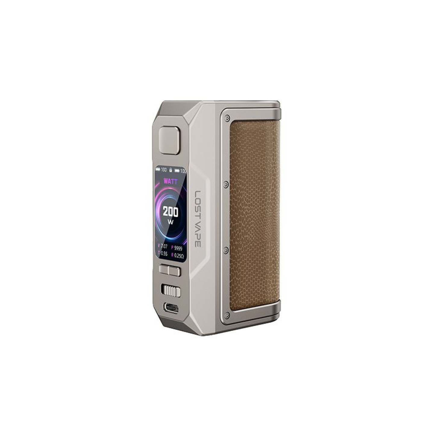 Box Thelema Q200 Pro Lost Vape, détail coloris Desert Defender