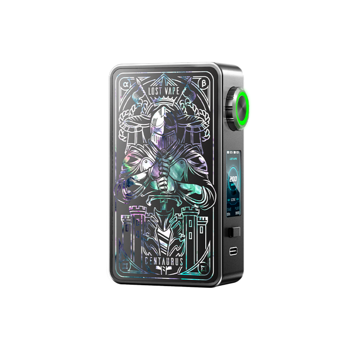 Box Centaurus M200 Lost Vape, détail coloris Samurai Will