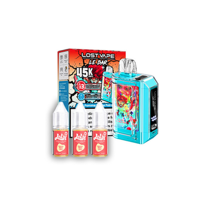 Kit Le Bar 45K Lost Vape saveur Pomme Pêche Poire
