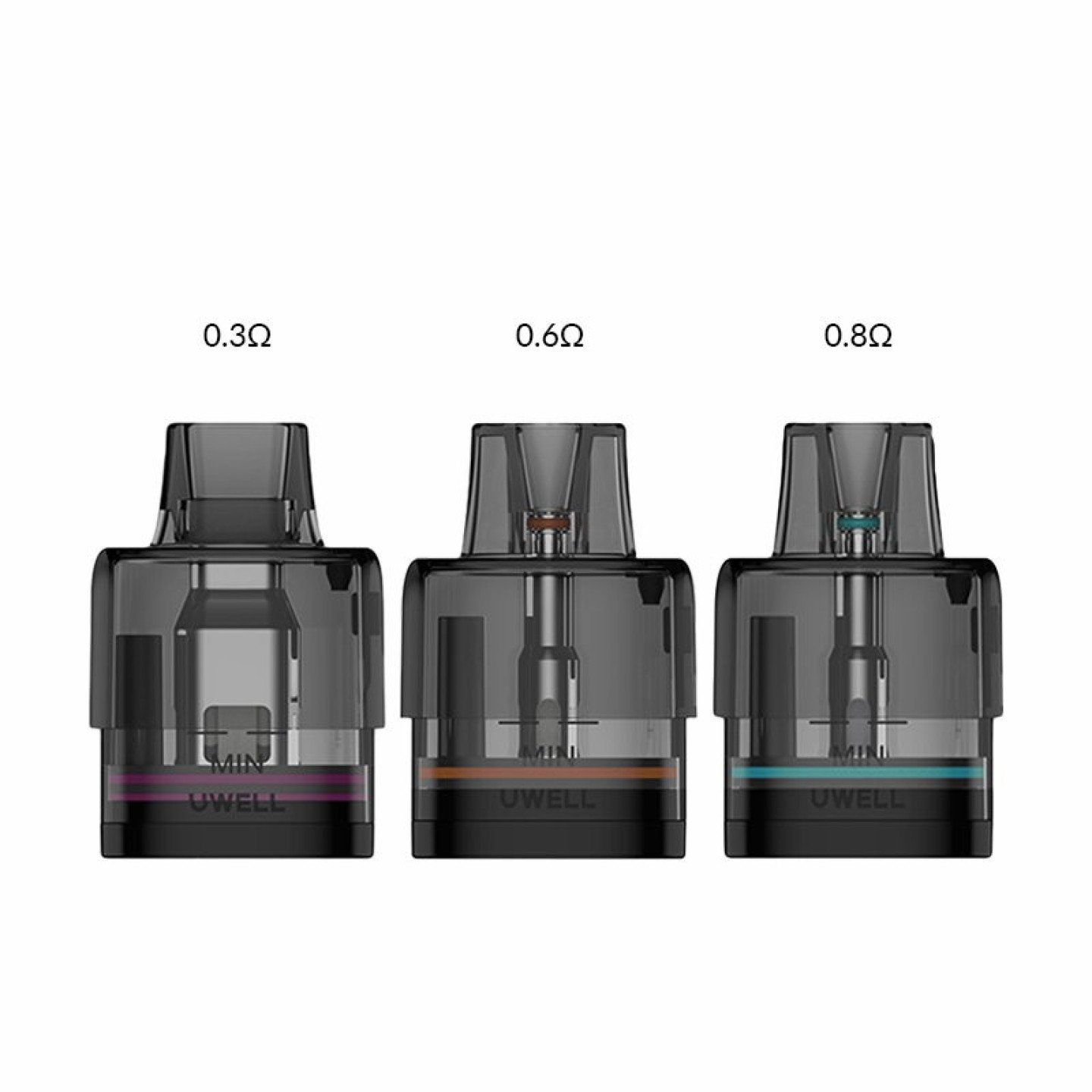 Cartouches Typhos Uwell, vue de profil