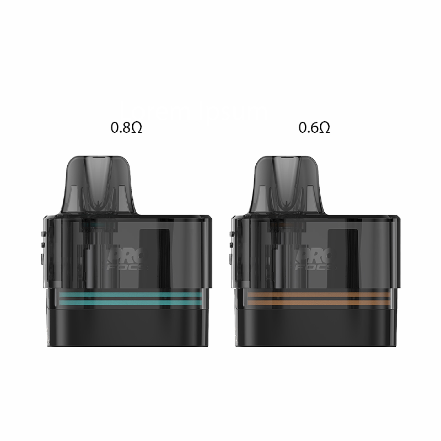 Cartouches Zetta Uwell, vue de profil