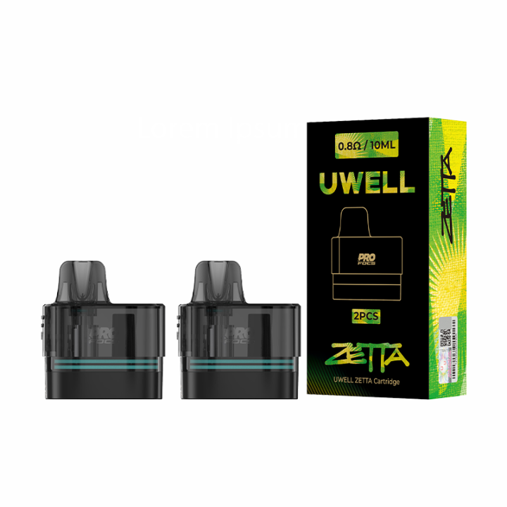 Cartouches Zetta Uwell, les deux résistances 0.6 et 0.8 ohm