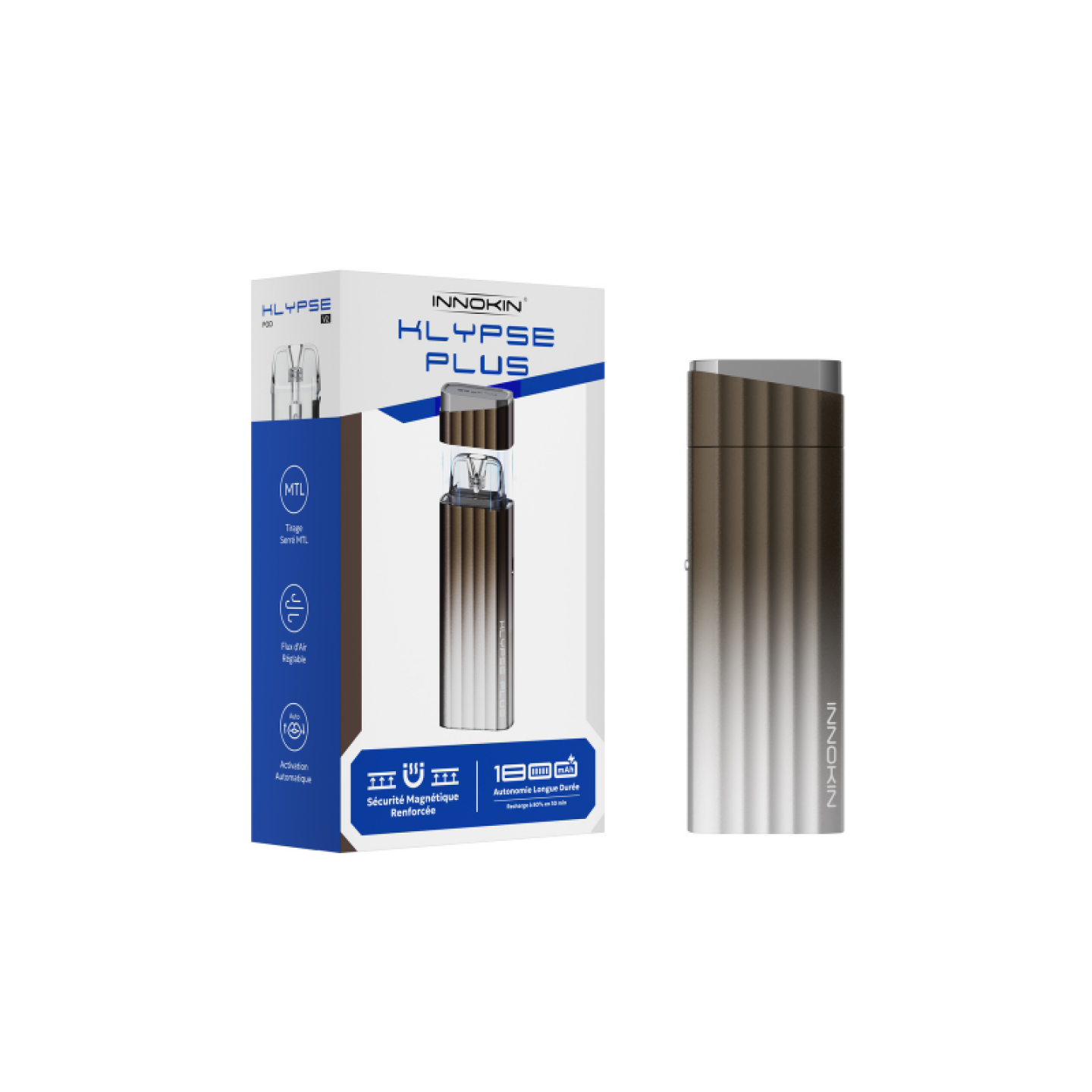 Kit Pod Klypse Plus Innokin coloris Mocha Gray, vue de face