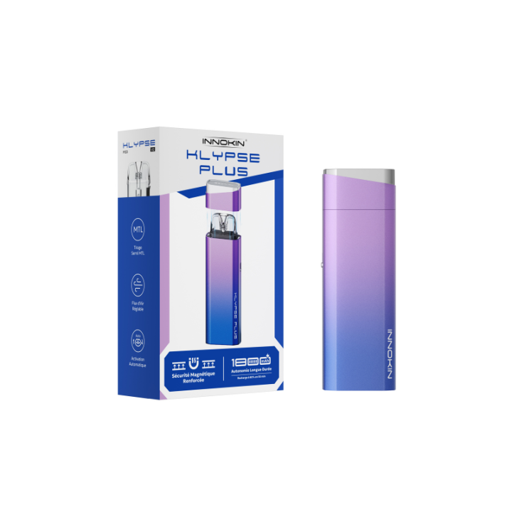 Kit Pod Klypse Plus Innokin coloris Violet Indigo, vue de trois quarts