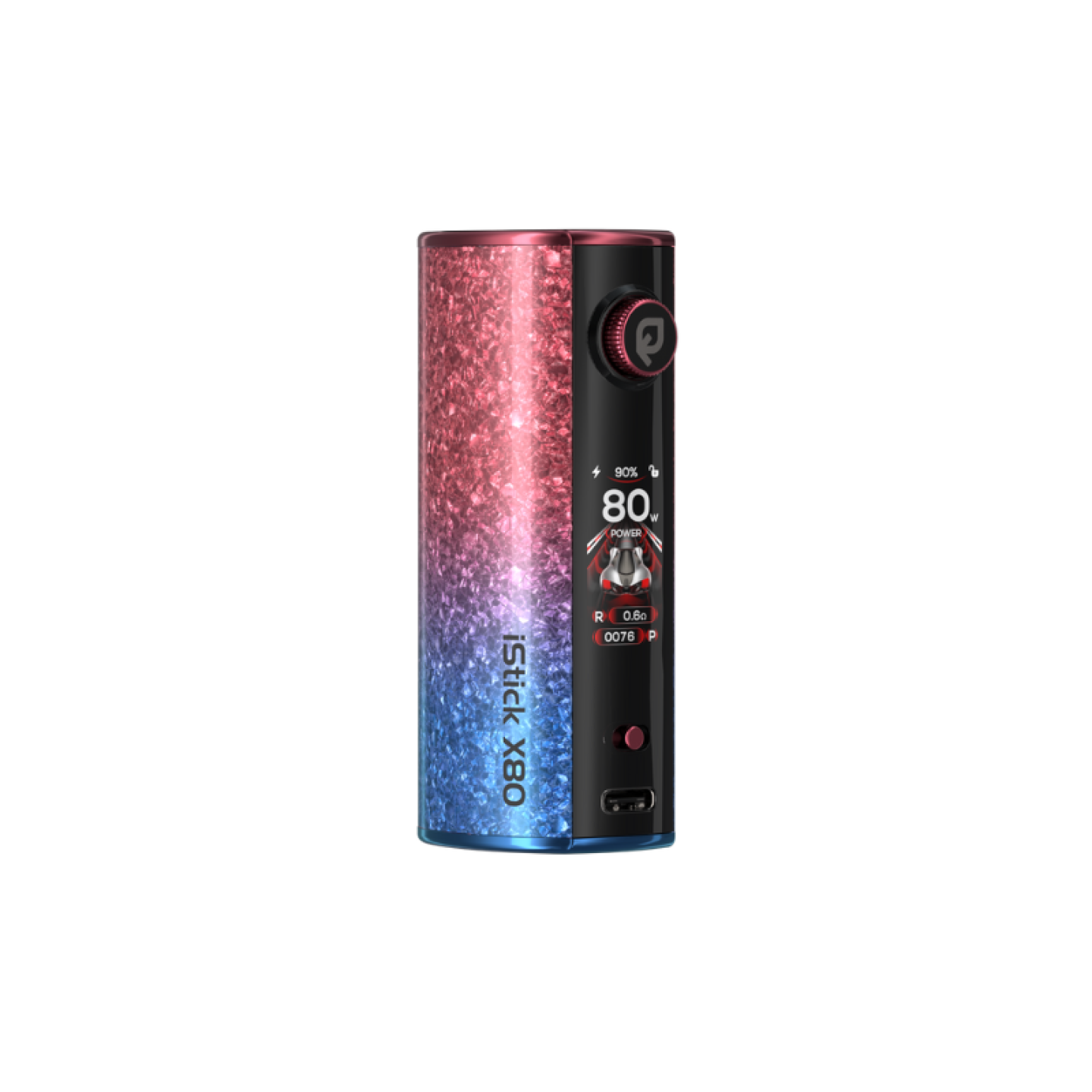 Box iStick X80 Eleaf coloris Red Blue
