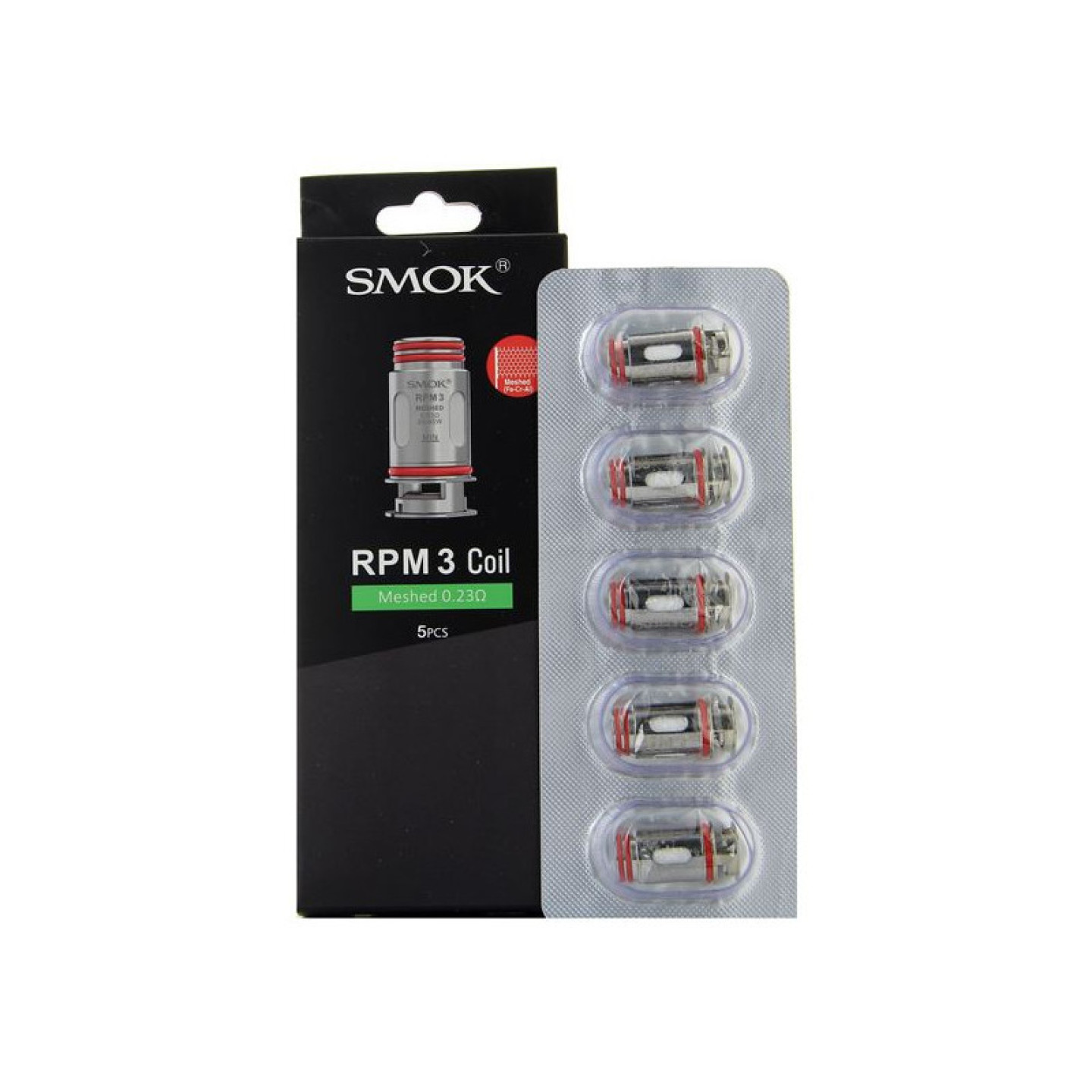 Pack de 5 résistances RPM3 Mesh Smok 0.23 ohm