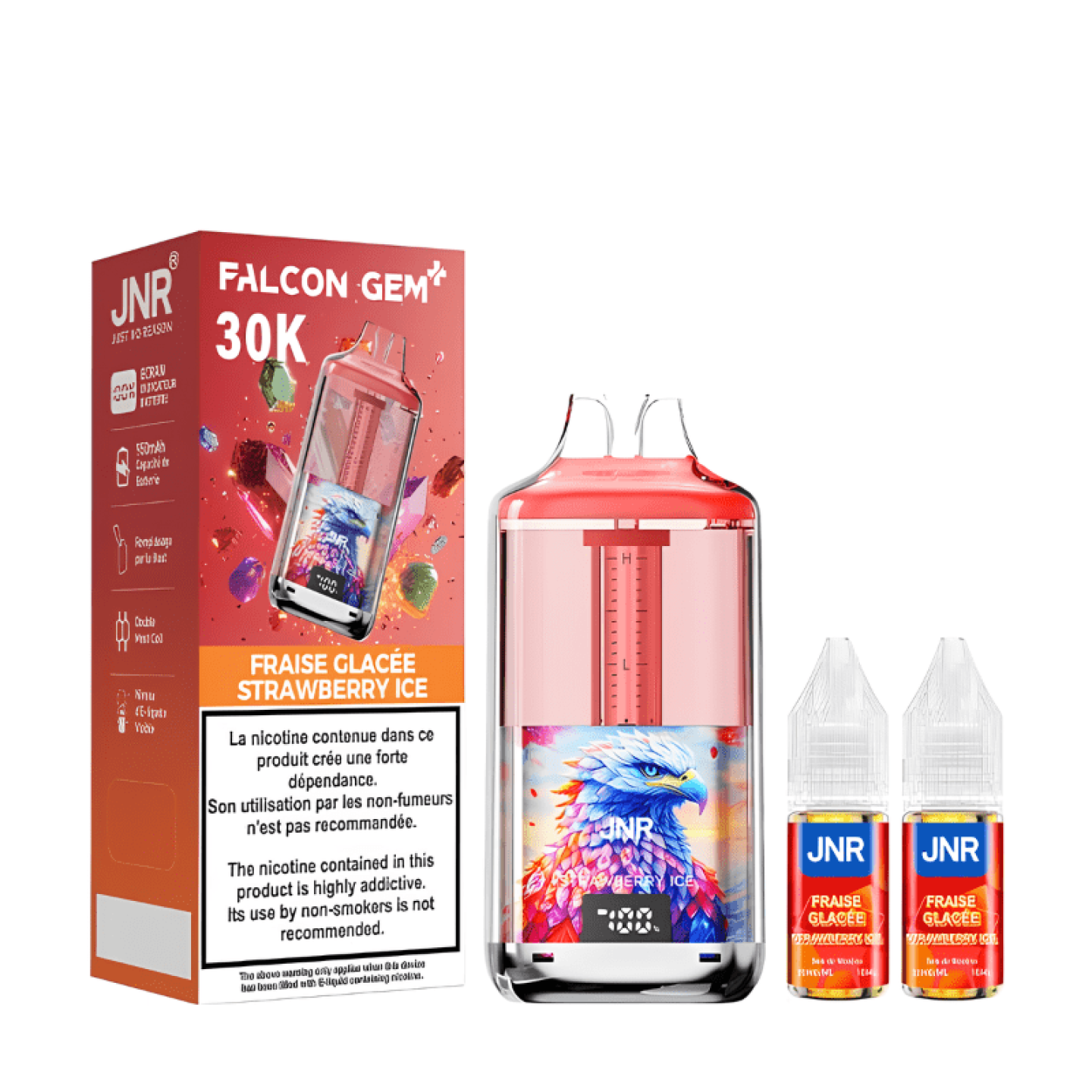 Puff 30K Falcom Gem+ 20mg - JNR - Strawberry Ice - BYCLOPE