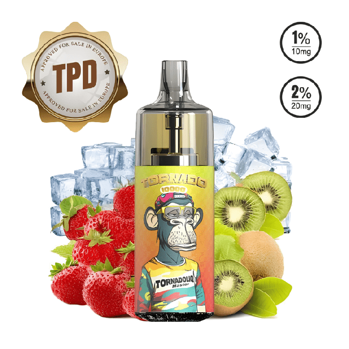 Puff 10000 TPD Europe Strawberry Kiwi Ice 20mg - Tornado - BYCLOPE
