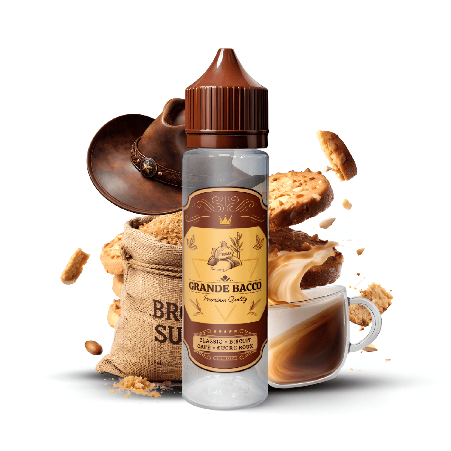 E-liquide Classic Biscuit Café Sucre Roux 50ml - Grande Bacco - BYCLOPE