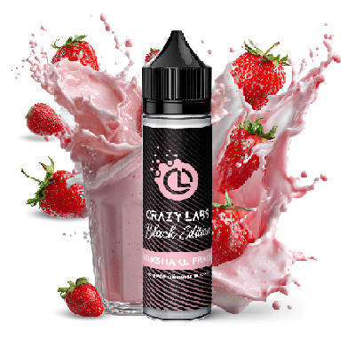 MILKSHAKE FRAISE - 75ML - CRAZY LABS BLACK EDITION - BYCLOPE