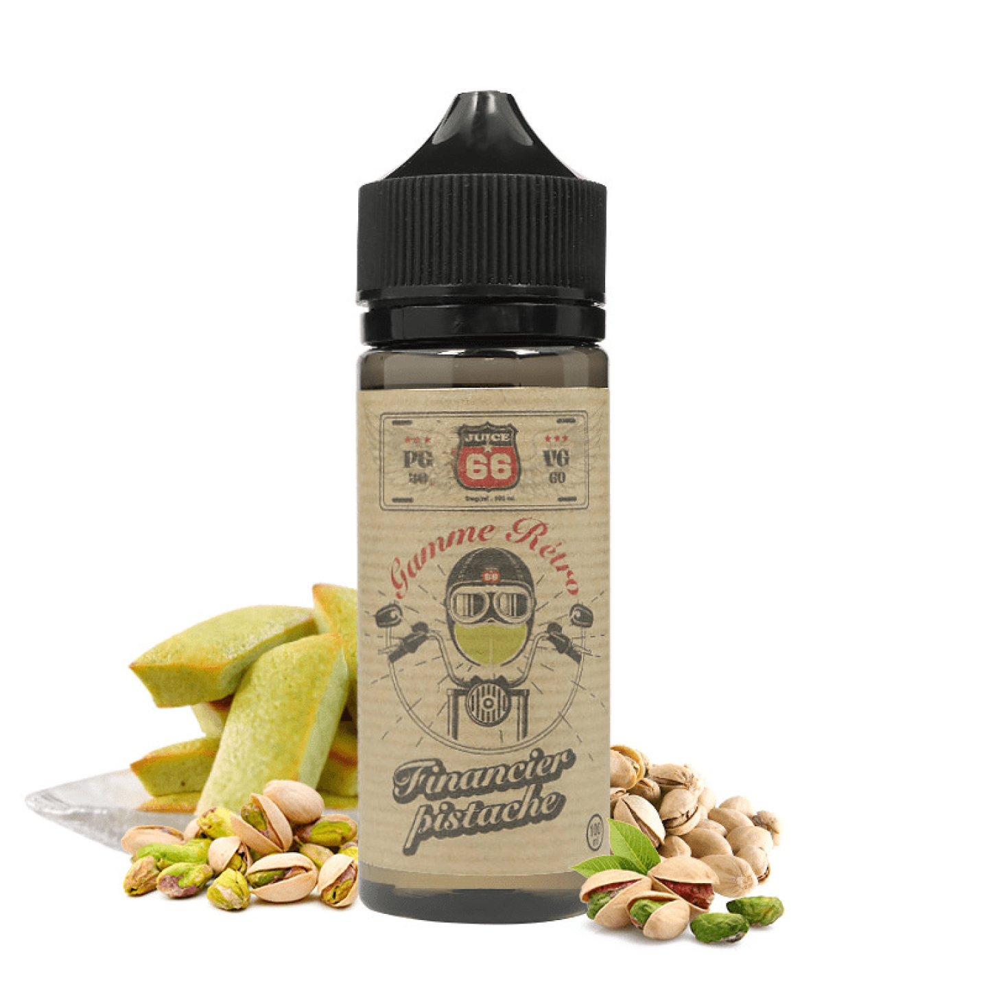 E-Liquide Financier Pistache Gamme Retro 100ml - Juice 66 - BYCLOPE