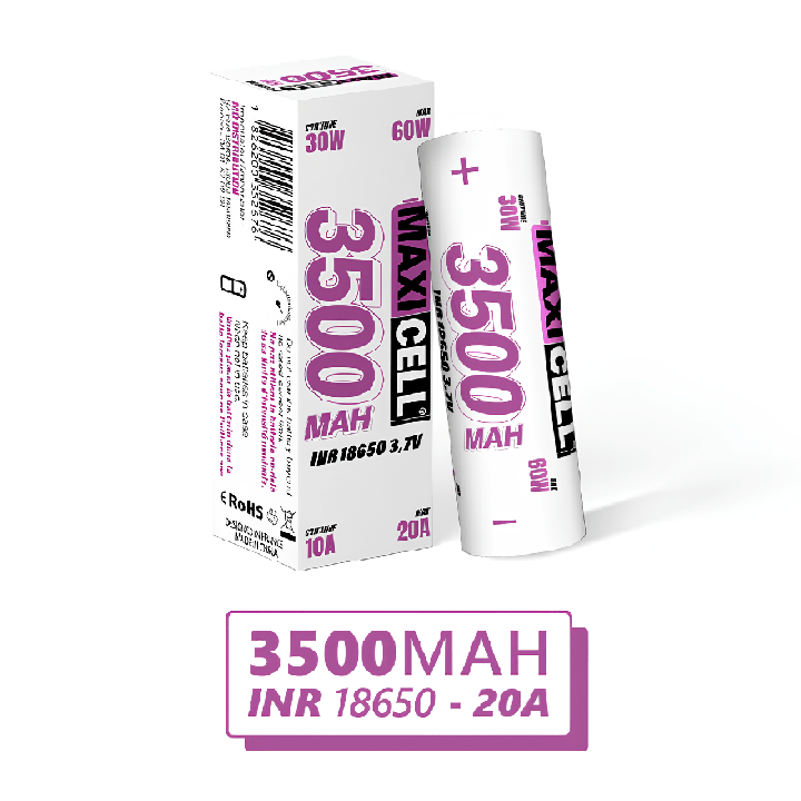 ACCUS MAXICELL - 3500 MAH INR 18650 - 20A - BYCLOPE