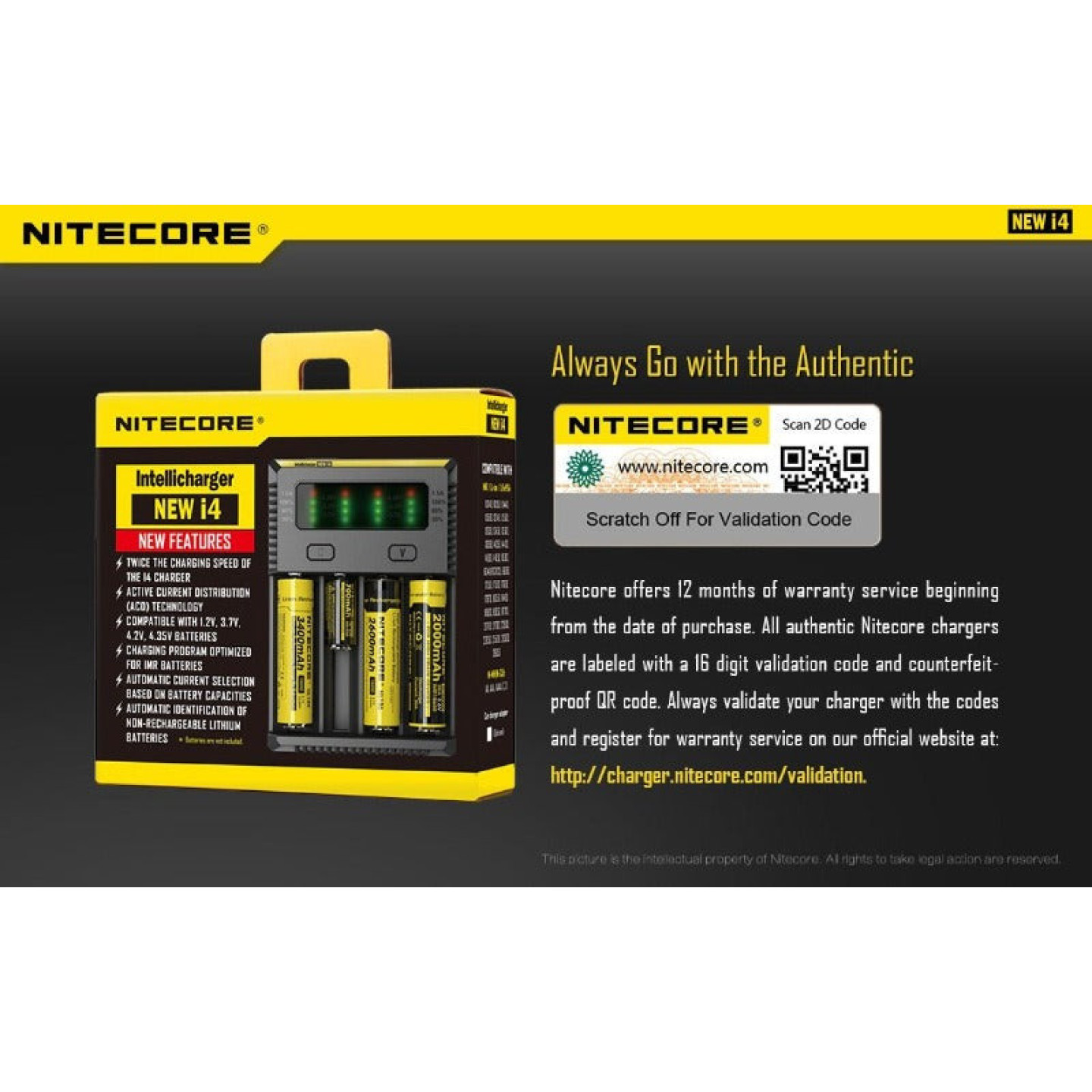 Chargeur New i4 - Nitecore - BYCLOPE